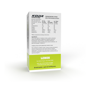 Lemon - KODA Electrolyte Powder (20 Stick Pack) - 4 Pack