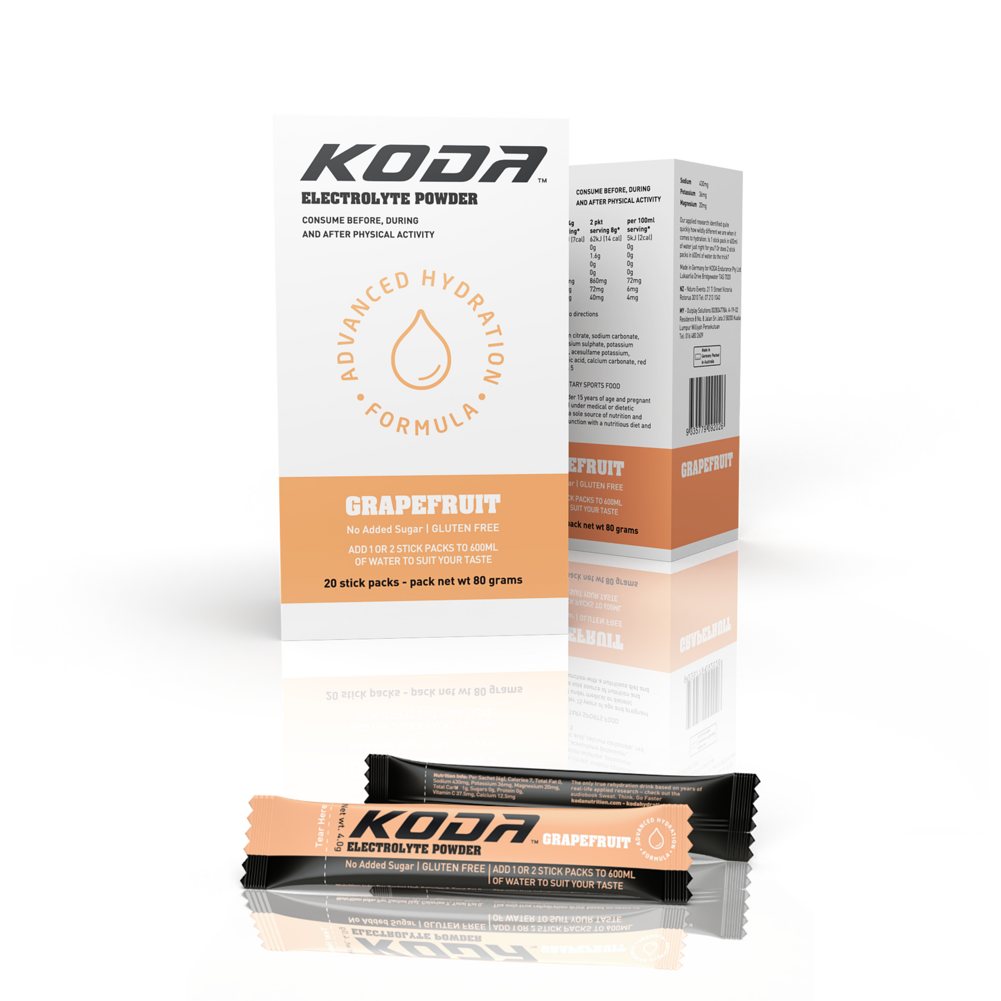 Grapefruit - KODA Electrolyte Powder (20 Stick Pack)