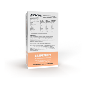 Grapefruit - KODA Electrolyte Powder (20 Stick Pack) - 4 Pack