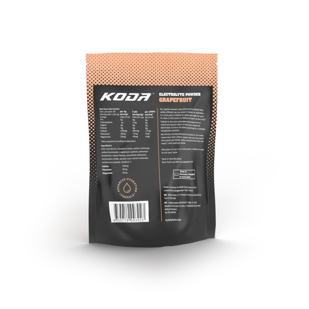 Grapefruit - KODA Electrolyte Powder (50 Stick Pack)